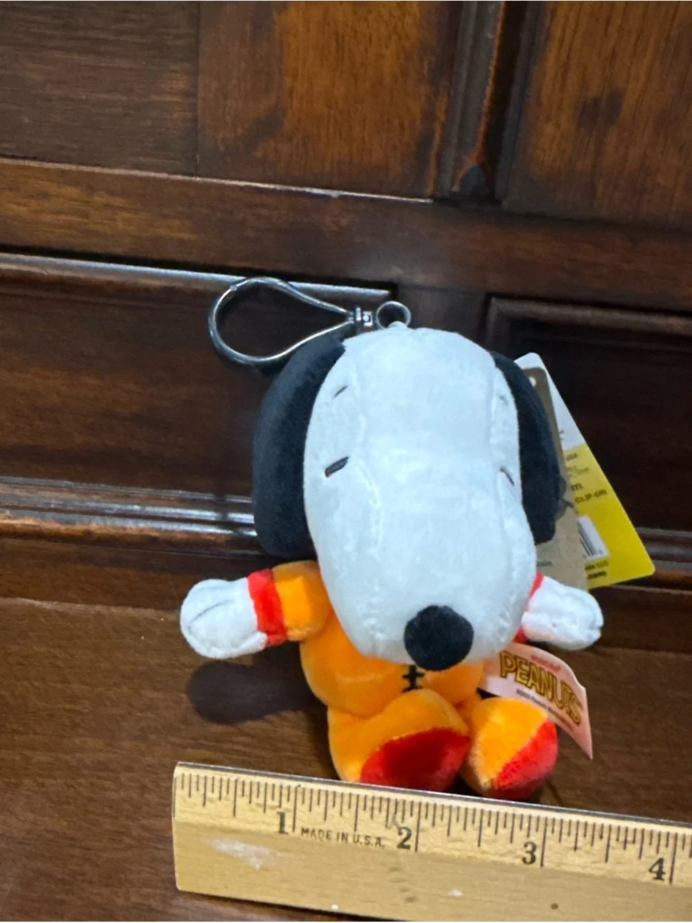 SNOOPY PEANUTS Aurora ASTRONAUT SNOOPY 5” Clip-On Bag Charm Key Chain Plush Toy